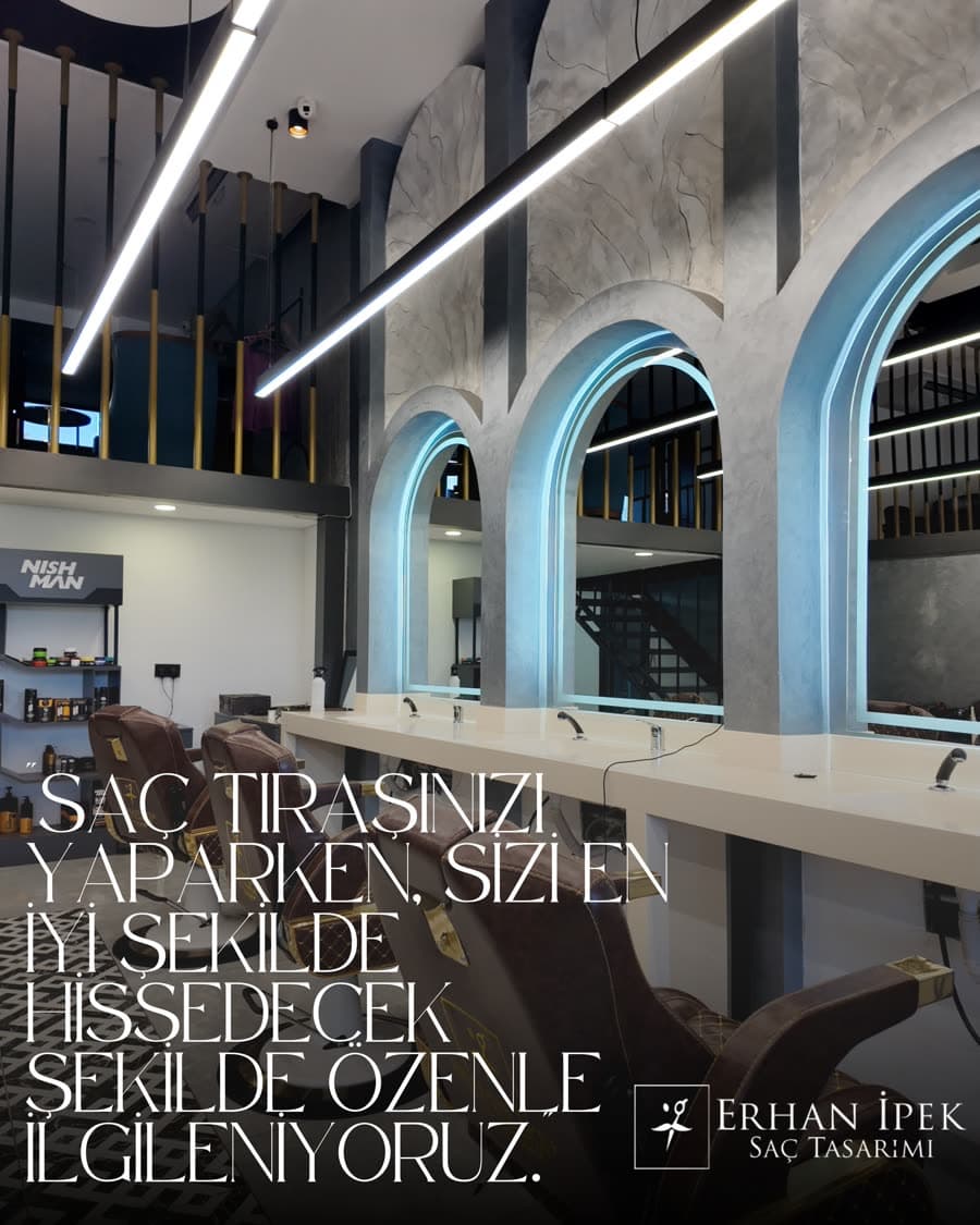 Salon iç mekânı — özenli saç tıraşı